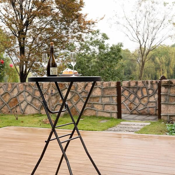 Black Folding Cocktail Table - 28