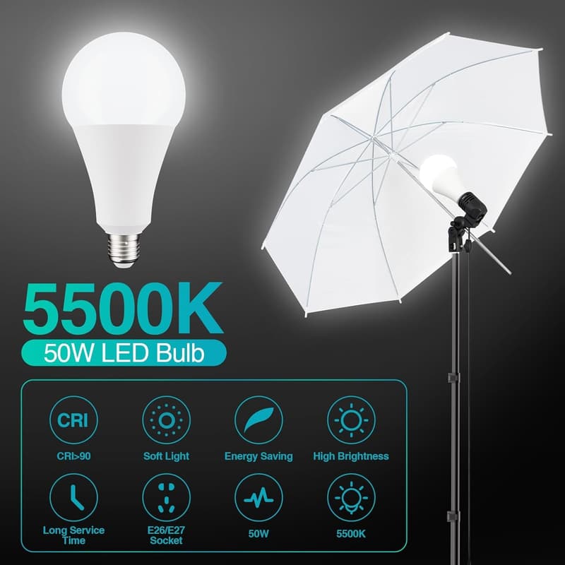 Professional Photography Lighting Kit with Backdrop Support System