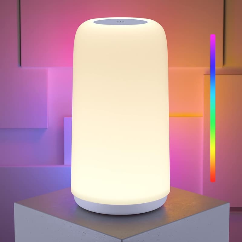 3-Way Dimmable RGB LED Bedside Table Lamp for Bedroom