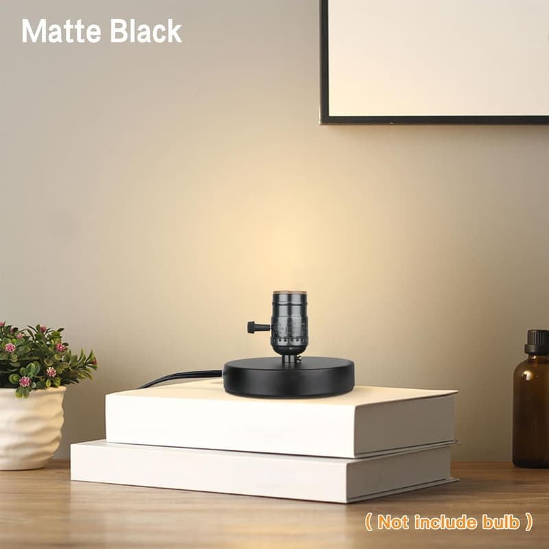 Mini Edison Table Lamp Base - Matte Black, 5.75' Cord
