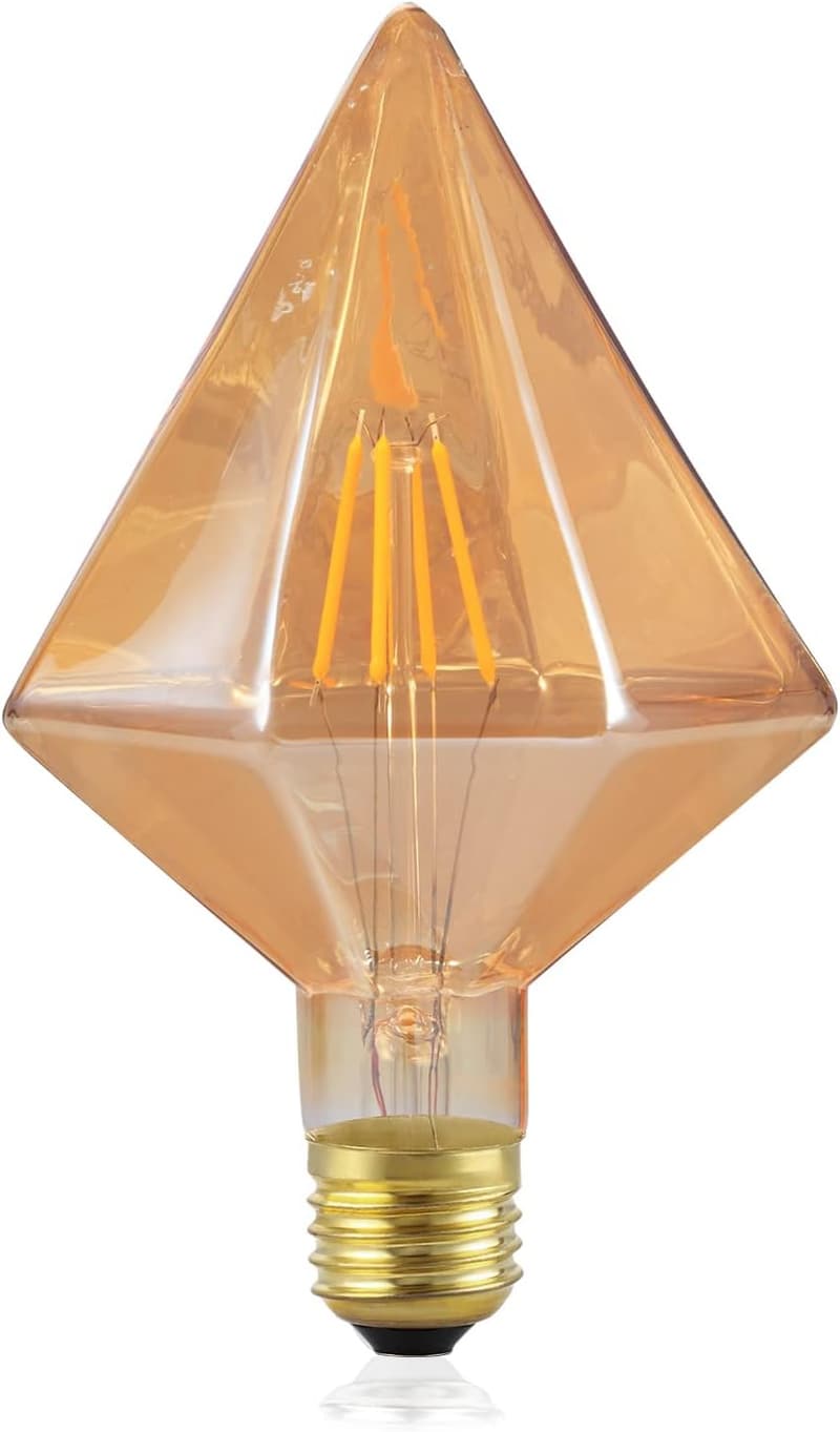 Vintage Amber Glass Edison LED Bulb - Dimmable Chandelier Light