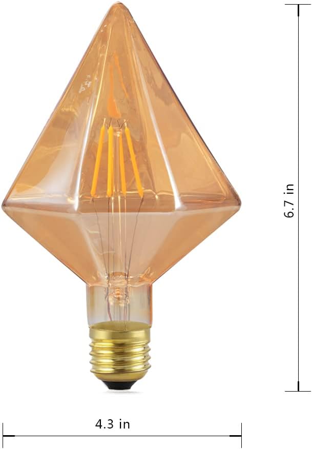 Vintage Amber Glass Edison LED Bulb - Dimmable Chandelier Light