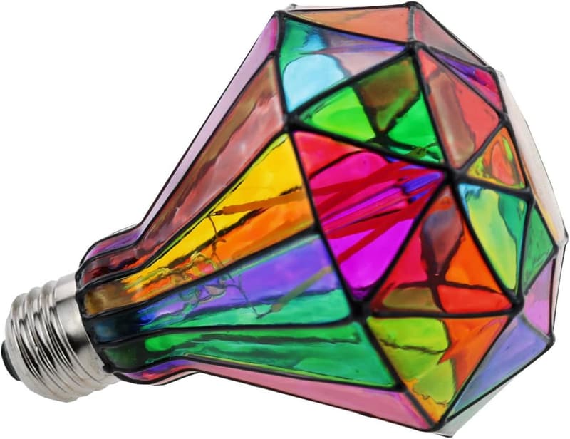 Dimmable Diamond Shape Stained Glass LED Bulb, 6W