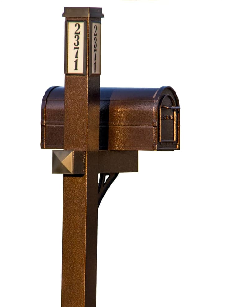 Solar Light Aluminum Mailbox and Post Combo Kit - Bronze