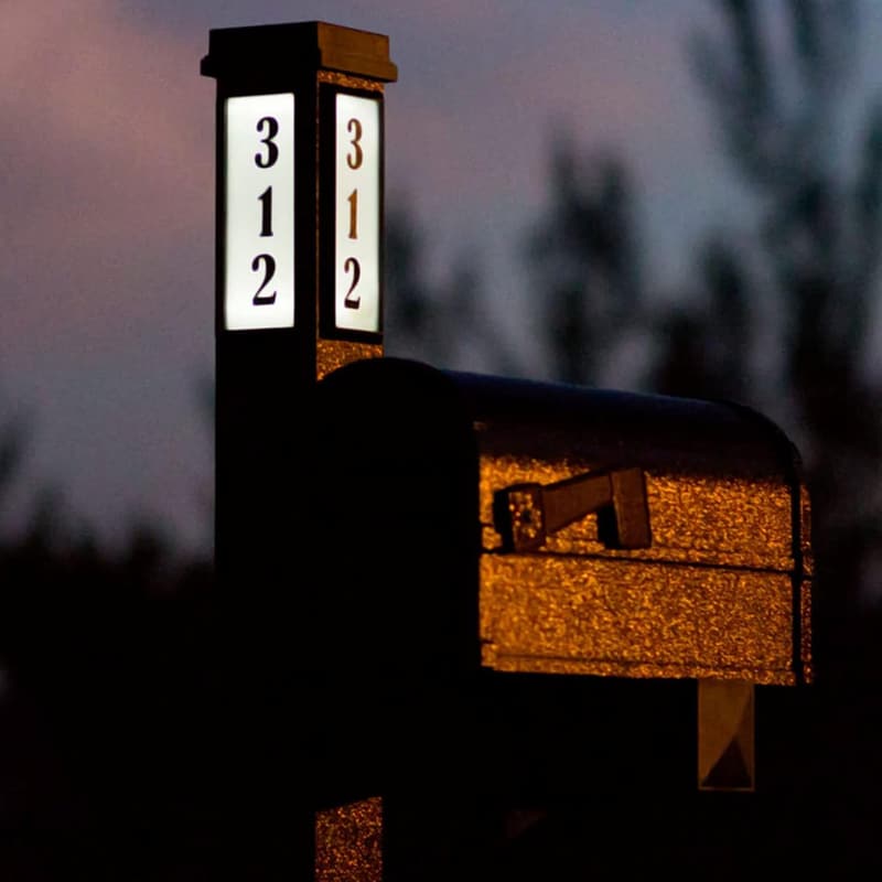 Solar Light Aluminum Mailbox and Post Combo Kit - Bronze