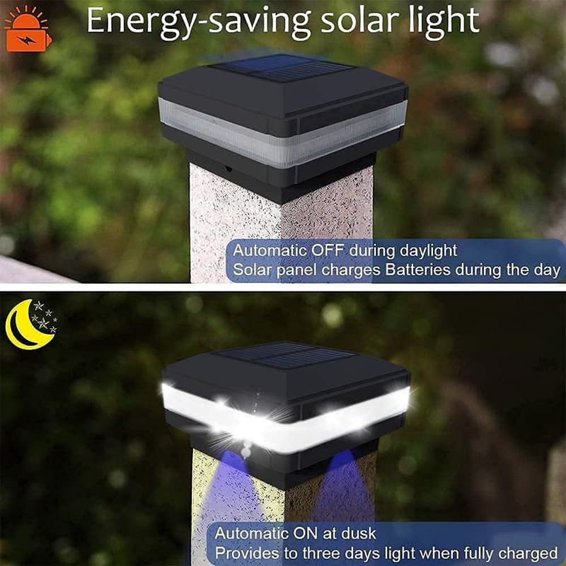 Outdoor Waterproof LED Solar Post Cap Light for Wooden Fences