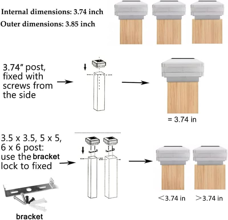 Solar Outdoor Post Cap Light for 3.5