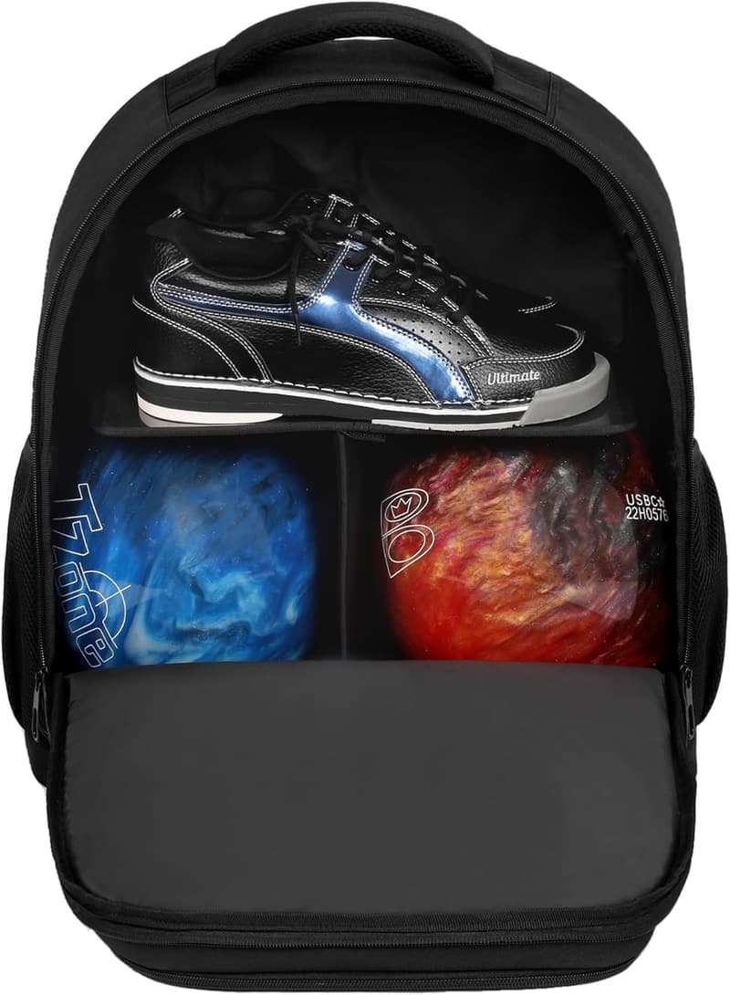 Bowling Backpack for Two Balls and Size 15 Shoes