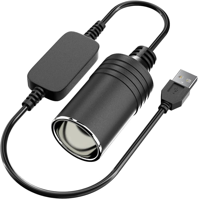 USB to Cigarette Lighter Adapter, 10W for Car Electronics