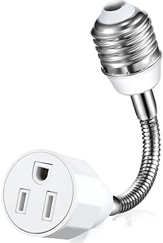 E26/E27 3-Prong Goose Neck Light Bulb Adapter - Adjustable Converter