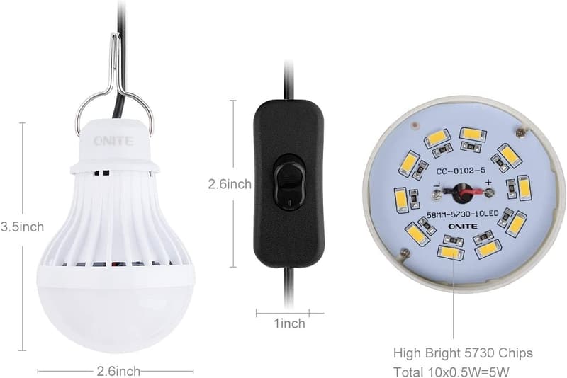 Outdoor LED Lantern with Hook & 8.4ft Cord - 5W Warm White