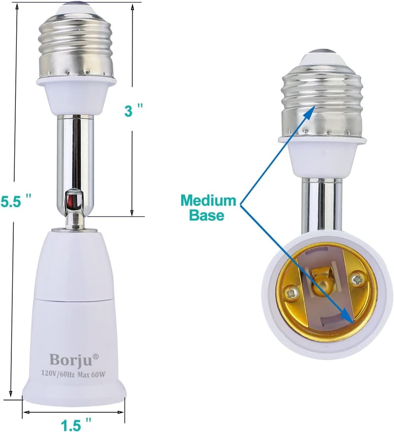 Light Socket Extender [2-Pack] - 4.5