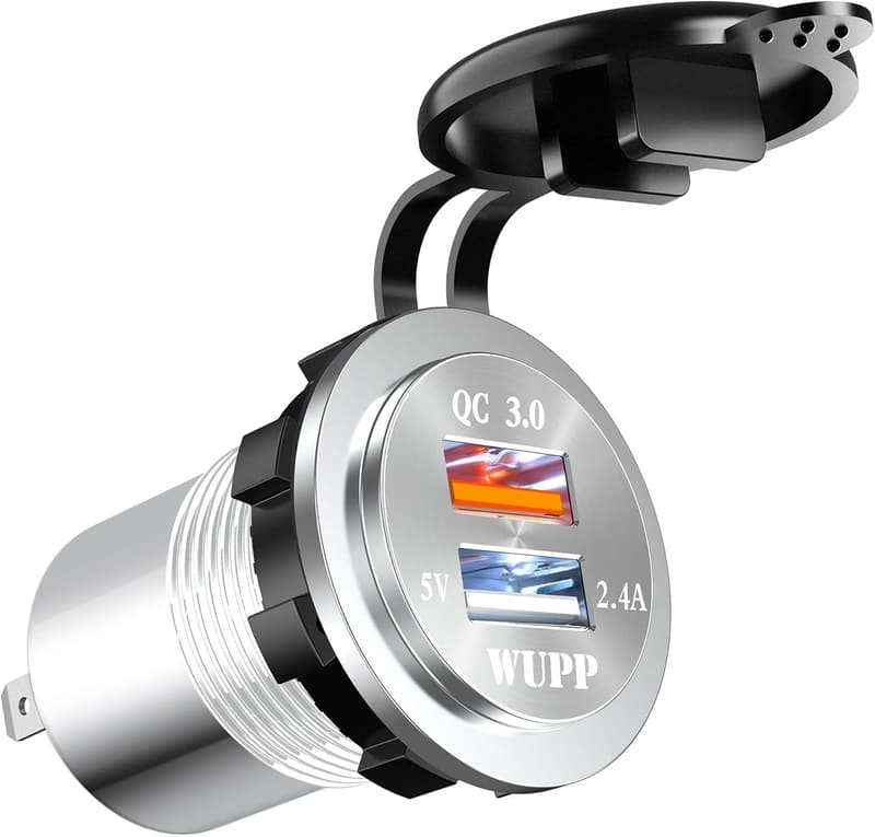 Waterproof Dual USB Charger Socket with Fast Charging for Marine & RV