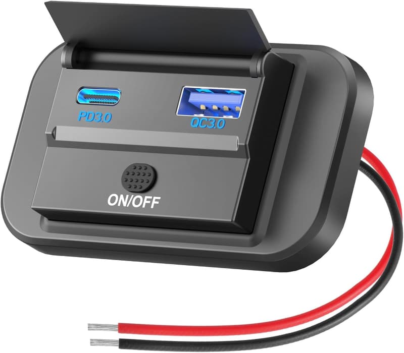 30W PD USB C Outlet for Car & Marine with QC 3.0 Ports