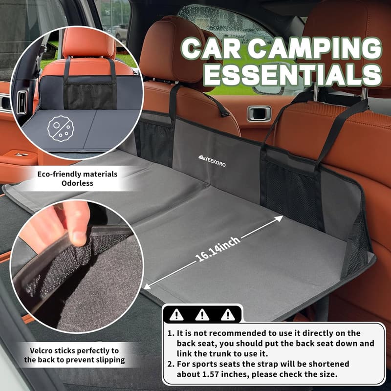 Foldable Car Back Seat Extender Mattress for Travel and Camping