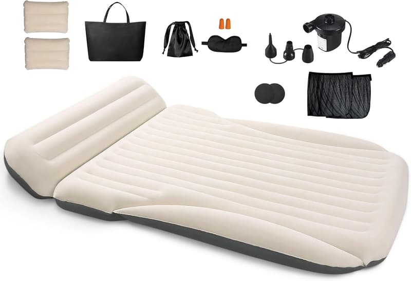 Inflatable Car Bed with Pump & Complete Sleeping Accessories