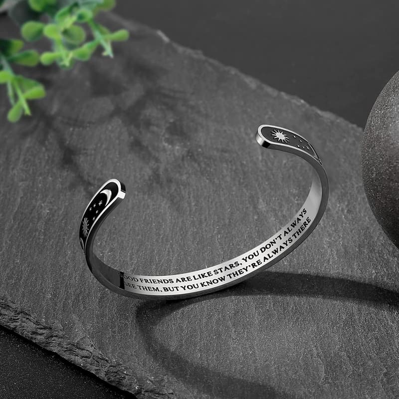 Personalized Stainless Steel Inspirational Bracelets for Women