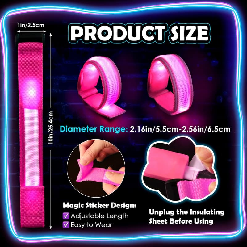 LED Glow Bracelets – 14-Pack Light-Up Party Favors