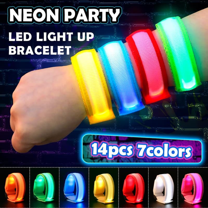 LED Glow Bracelets – 14-Pack Light-Up Party Favors