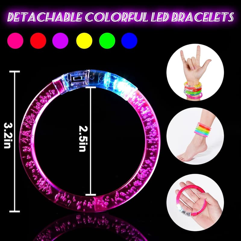 Glow in the Dark LED Party Supplies - 24Pcs for Kids & Adults