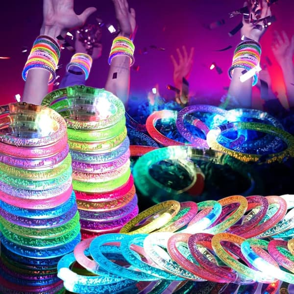Glow in the Dark LED Bracelets - 48 Pack Party Favors