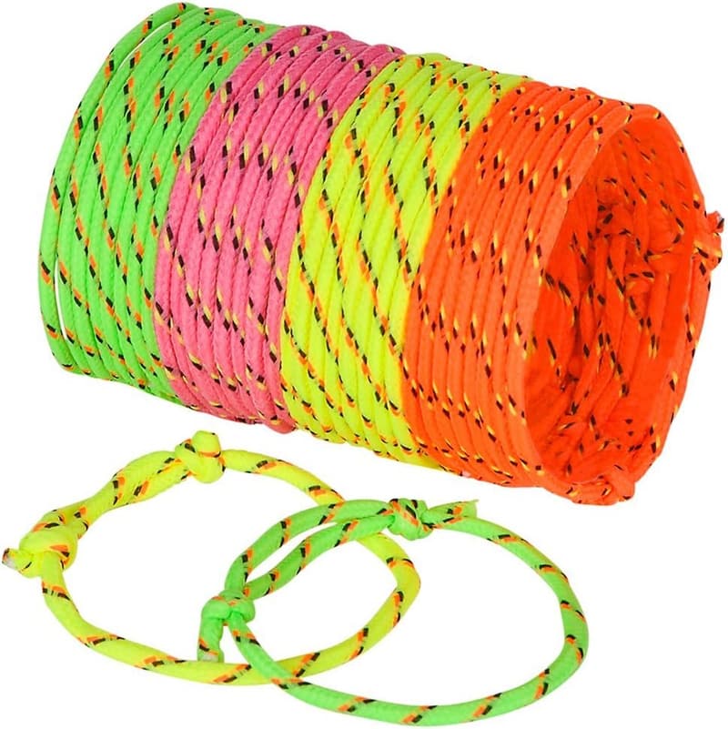 Friendship Bracelets for Kids - Neon Adjustable Woven (Pack of 144)