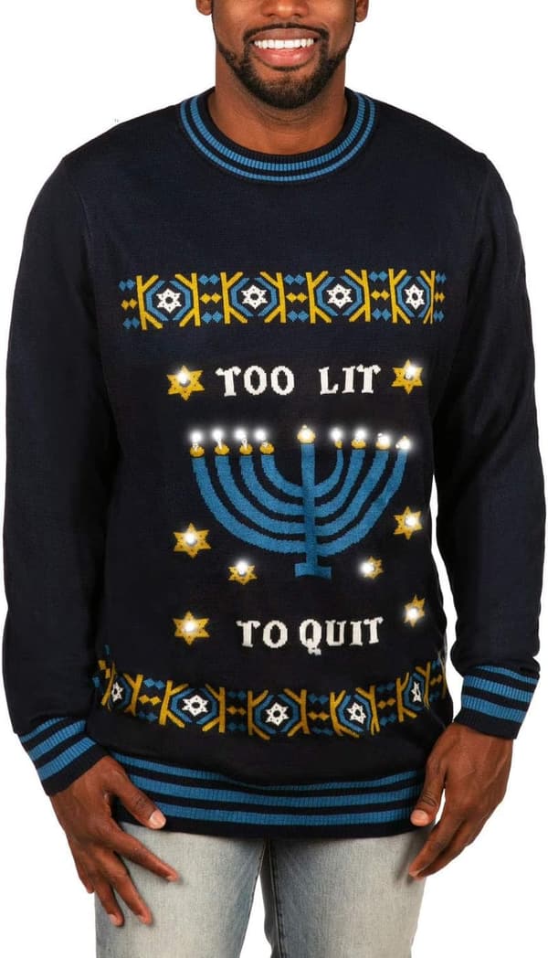 Funny Men's Hanukkah Ugly Sweater - Fun Winter Pullover