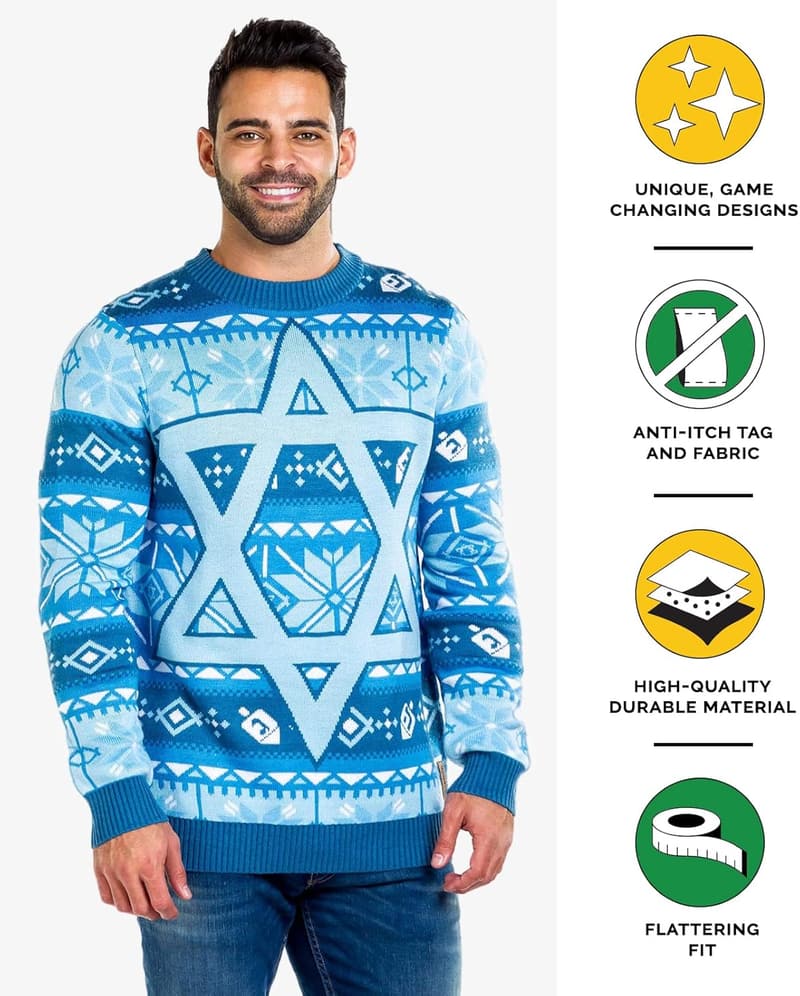 Funny Men's Hanukkah Ugly Sweater - Fun Winter Pullover
