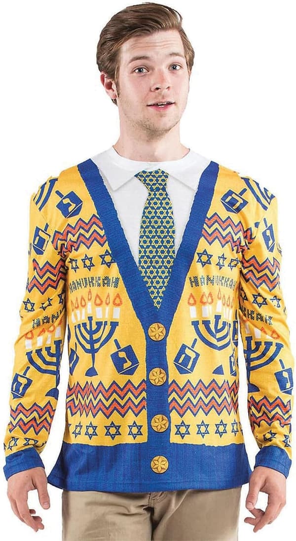 3D Photo-Realistic Men's Ugly Christmas Long Sleeve Tee