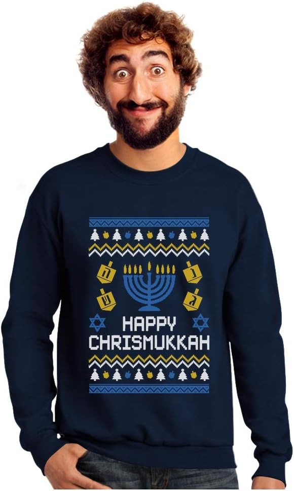 Hanukkah Ugly Sweater for Men - Happy Chrismukkah Design