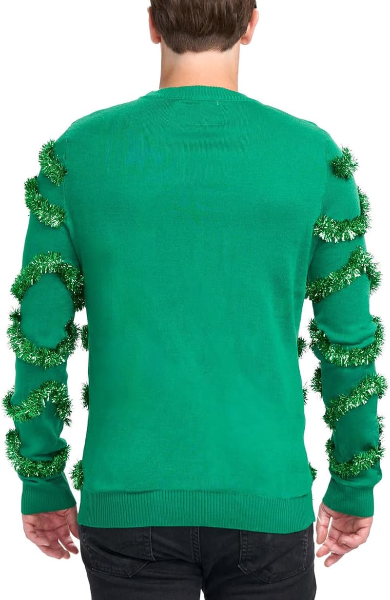 Funny Men's Ugly Christmas Sweater - Tacky Embellished Design