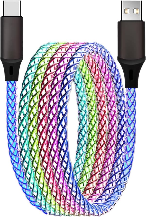 5ft LED RGB Charging Cable for iPhone & Android Devices