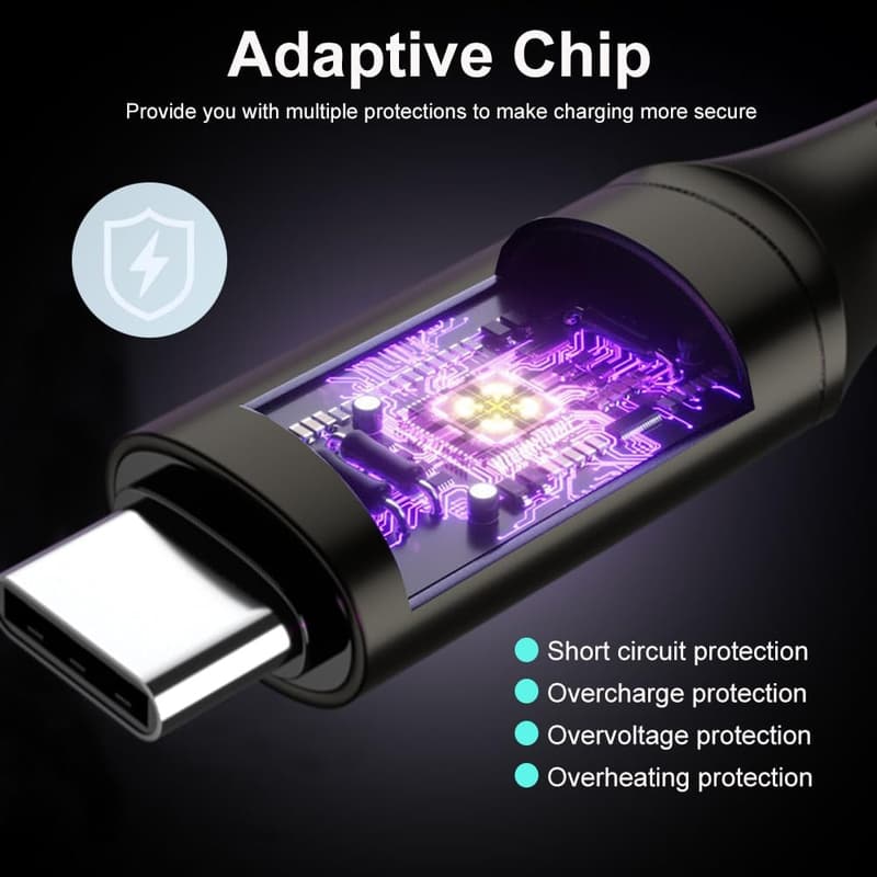 5ft LED RGB Charging Cable for iPhone & Android Devices