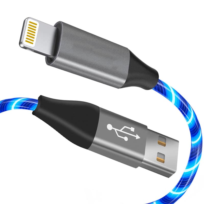 Apple MFi Certified LED Lightning Charger Cable - 3 FT (Blue)