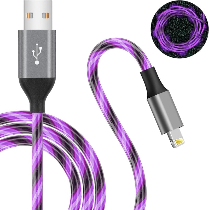 Apple MFi Certified 6ft LED Lightning Charger Cable - Purple
