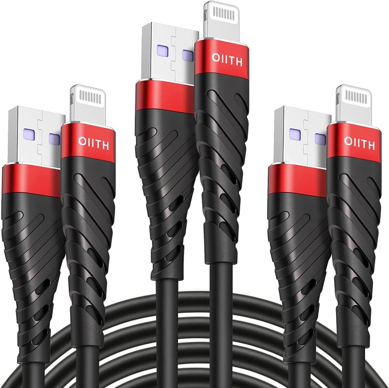 MFi Certified 6ft iPhone Charger Cable 3 Pack, Fast Charging