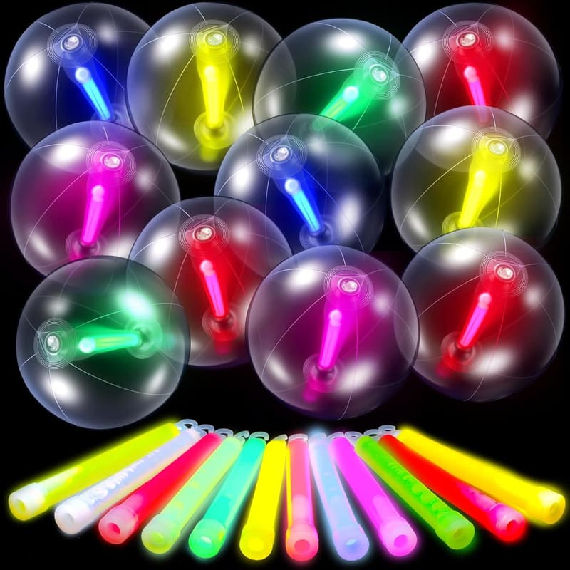 Neon Glow Beach Ball Party Decoration Set for Kids & Adults