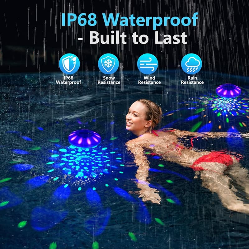 Rechargeable RGB Floating Pool Light - Waterproof LED for Pools