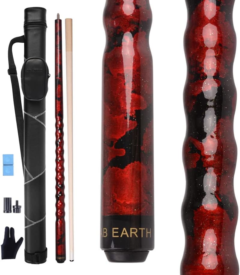 13mm Tip Maple Pool Cue Stick Kit with Hard Case