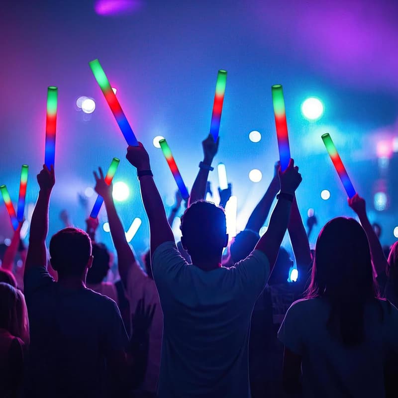 12 Pcs LED Glow Sticks - Bright Foam Party Favors