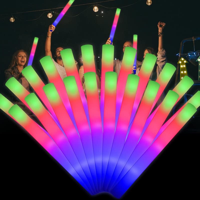 Glow Sticks Bulk - LED Foam Batons for Party Favors