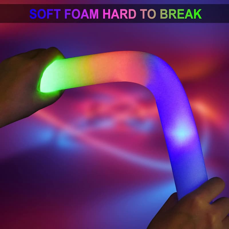 Glow Sticks Bulk - LED Foam Batons for Party Favors