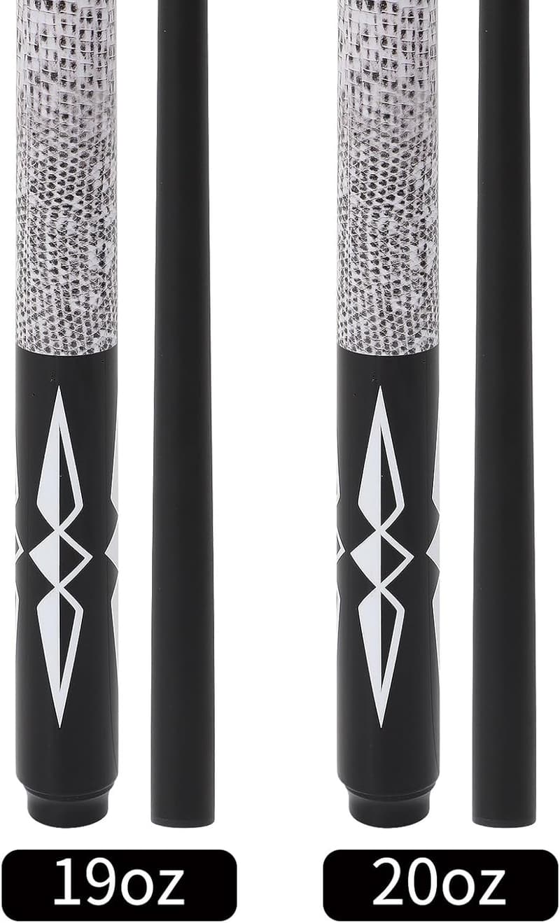 Billiard Pool Cue Sticks - Fiberglass Composite, 18-21oz, 58
