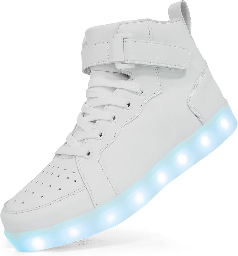 Flashing LED High Top Sneakers with USB Charging for Teens