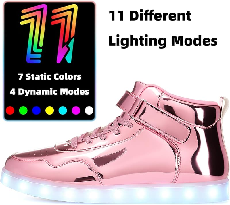 Unisex High Top LED Light Up Sneakers