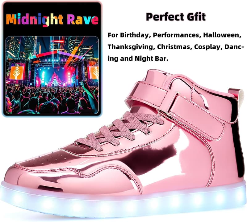 Unisex High Top LED Light Up Sneakers