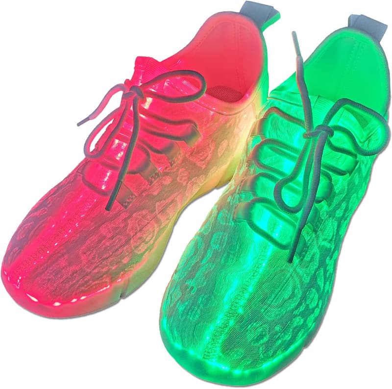 LED Fiber Optic Light-Up Sneakers for Adults - USB Rechargeable