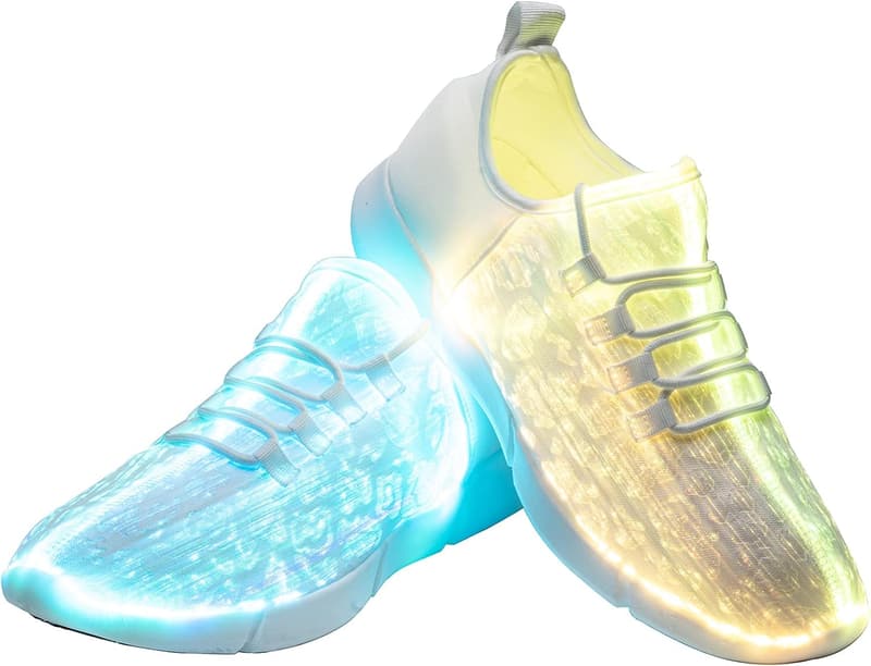 Luminous LED Fiber Optic Sneakers for Festivals and Parties