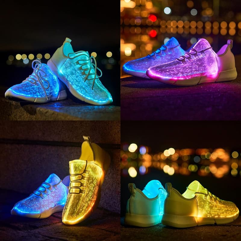 Luminous LED Fiber Optic Sneakers for Festivals and Parties
