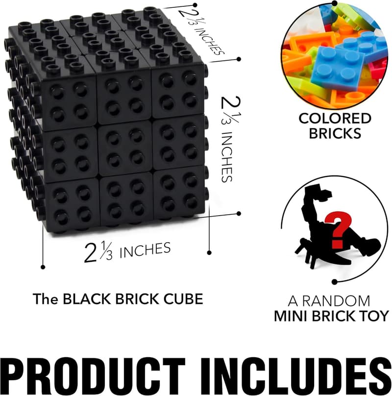 Educational Black Brick Cube with Mini Building Blocks